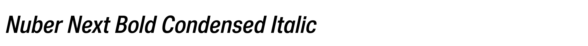 Nuber Next Bold Condensed Italic image